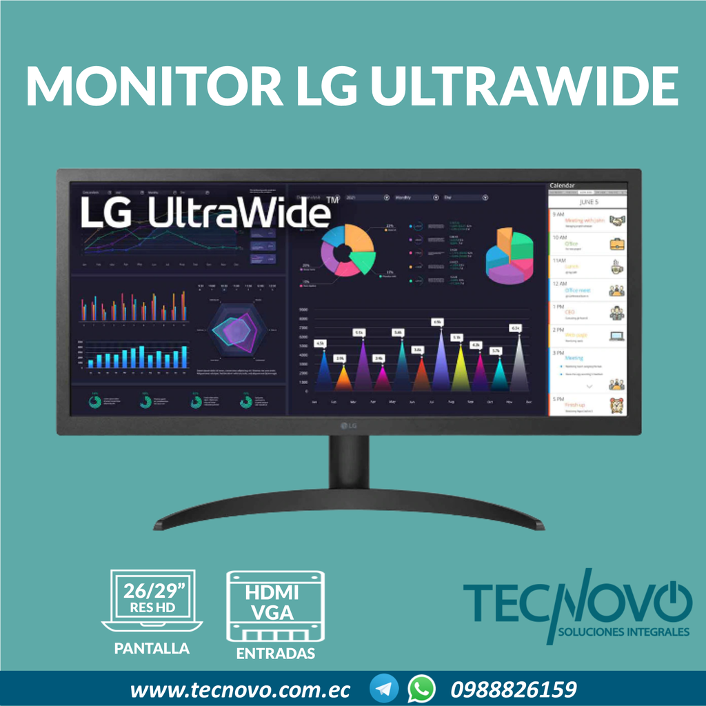 Monitor LG ULTRAWIDE 25.7" QLED TECNOVO SOLUCIONES INTEGRALES